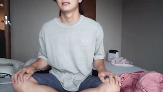 The hottest bitch gives the guy a Femdom Facesitting handjob while sitting on his doggy