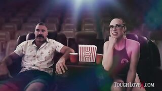 A man went to the cinema alone and met a busty woman, Jackie Hoff