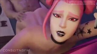 Hentai compilation with sexy Fortnite Haze characters in 3D action