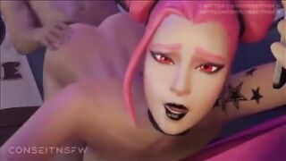 Hentai compilation with sexy Fortnite Haze characters in 3D action
