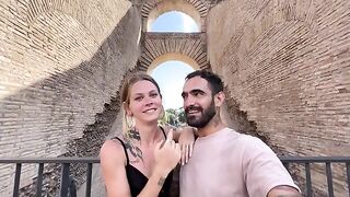 Date night in Rome turns into passionate and intimate roaming and moaning