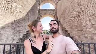 Date night in Rome turns into passionate and intimate roaming and moaning
