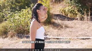 A risky blowjob in the street with a stunning Russian beauty for cash