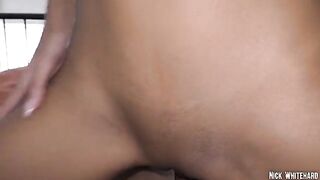 Black Asian teen Lia Lin showcases her slim figure