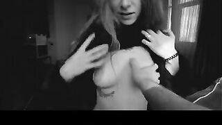 A beautiful girl gave a blowjob and got sperm in her mouth