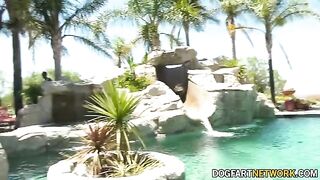 Petite brunette Aliya Brynn gets banged by 21 black guys