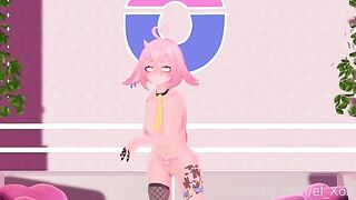 First-time anal sex with a VTuber using a butt plug for intense pleasure