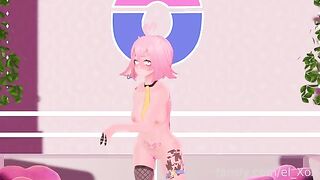 First-time anal sex with a VTuber using a butt plug for intense pleasure