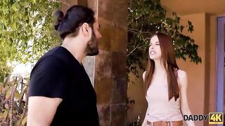 A young ginger has sex with a handsome man after a quarrel with her boyfriend
