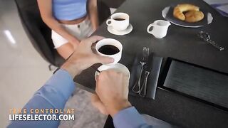 Skinny nanny Candee Licious gets her tight pussy full of cum in POV