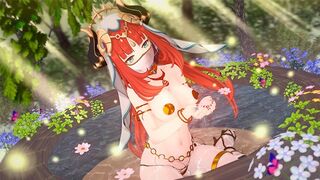 A passionate encounter with a beautiful girl inspired by Genshin Impact's Nilou