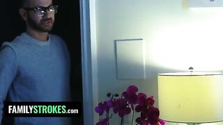 Pervert stepdad fucked his stepdaughter Vanna Bardot in a taboo scene