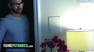 Pervert stepdad fucked his stepdaughter Vanna Bardot in a taboo scene