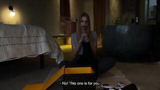 Unboxing with hot babe Californiababe ends with sex