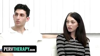 A doctor with a sexy MILF body helps her stepkids with their sexuality