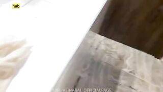 The young guy saw his beautiful stepmom in the shower