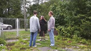 A hot chick is getting fucked hard in the village with intense passion
