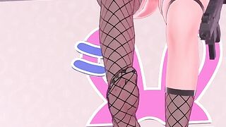 Futa MILF fucks and cums after spanking herself