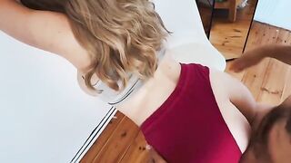 He grabbed my pants to love me. Cum on tits. Wow! A stunning exclusive HD video!