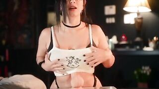 Goth slut in glasses gets fucked by Adam & Eve