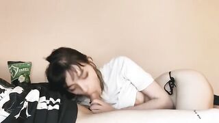 The girl has a habit of blowing guys early in the morning
