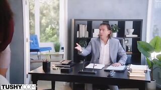 Redhead anal loving Willow makes a good impression on her future boss in this tushy video