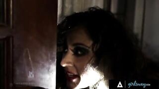 An investigator, played by the stunning Riley Reid, ravenously has her pussy eaten by a hooker, portrayed by the captivating Reena Sky, on the couch