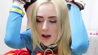 Candy White, in a bondage setup, delivers an intense oral performance with deepthroat action