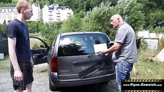 Outdoor sex with German amateur couple and friend