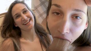 The girl next door, Mystica Jade, turns into a slut when seeing James’ cock