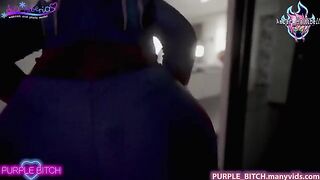 Purple Bitch cosplays as Spiderman for hot lesbian sex