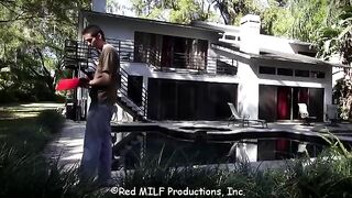 The housewife cheats on her husband with a young man
