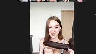 Lesbian Zoom meeting with 5 beautiful babes getting naked and fucking