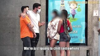 Two young Mexican ladies picked up from the bus stop for some fun