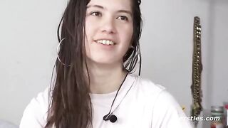 Skinny teen masturbates in the bathtub, showcasing natural beauty in an Ersties exclusive