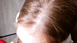 A sexy blond girl made a stunning blowjob for her brother in this hot vid
