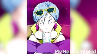 Hentai animation compilation featuring Bulma from Dragon Ball Super with big tits titjob