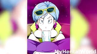 Hentai animation compilation featuring Bulma from Dragon Ball Super with big tits titjob