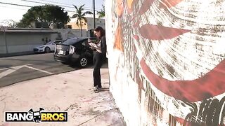 A busty brunette babe got banged by a stranger in his van