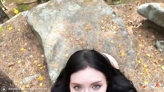 Babe fucked hard in the woods by a guy
