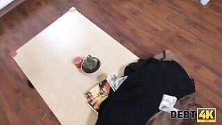 The collector came for the debt and had rough sex with a girl