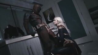 Deadpool fucks blonde Captain Marvel in a steamy, hardcore scene