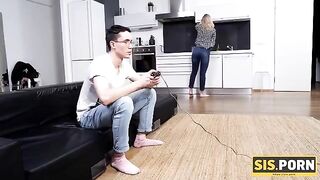 The young girl with small boobs is fucking with her stepbrother on SISPORN