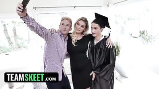The busty stepmom Kenzie Taylor rewards her stepson with wet pussy for his graduation