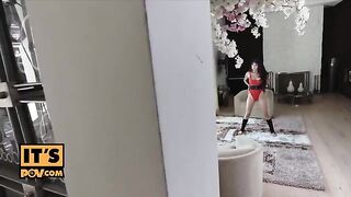 Brenna Sparks checks her stepdaddies’ cock size in a steamy trial