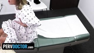 A big assed girl Mimi Monet gets her pussy stuffed with a fat cock in the doctor's office