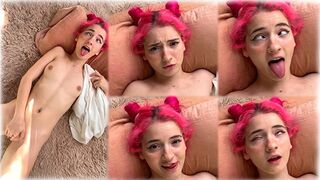 Cute teen plays with her pussy in a sensual, passionate display