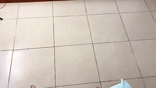 Latina babe massages her stepson’s back before giving head