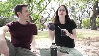 A day at the park ends with a guy cumming in the mouth of a cute teen