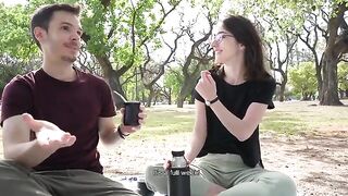 A day at the park ends with a guy cumming in the mouth of a cute teen